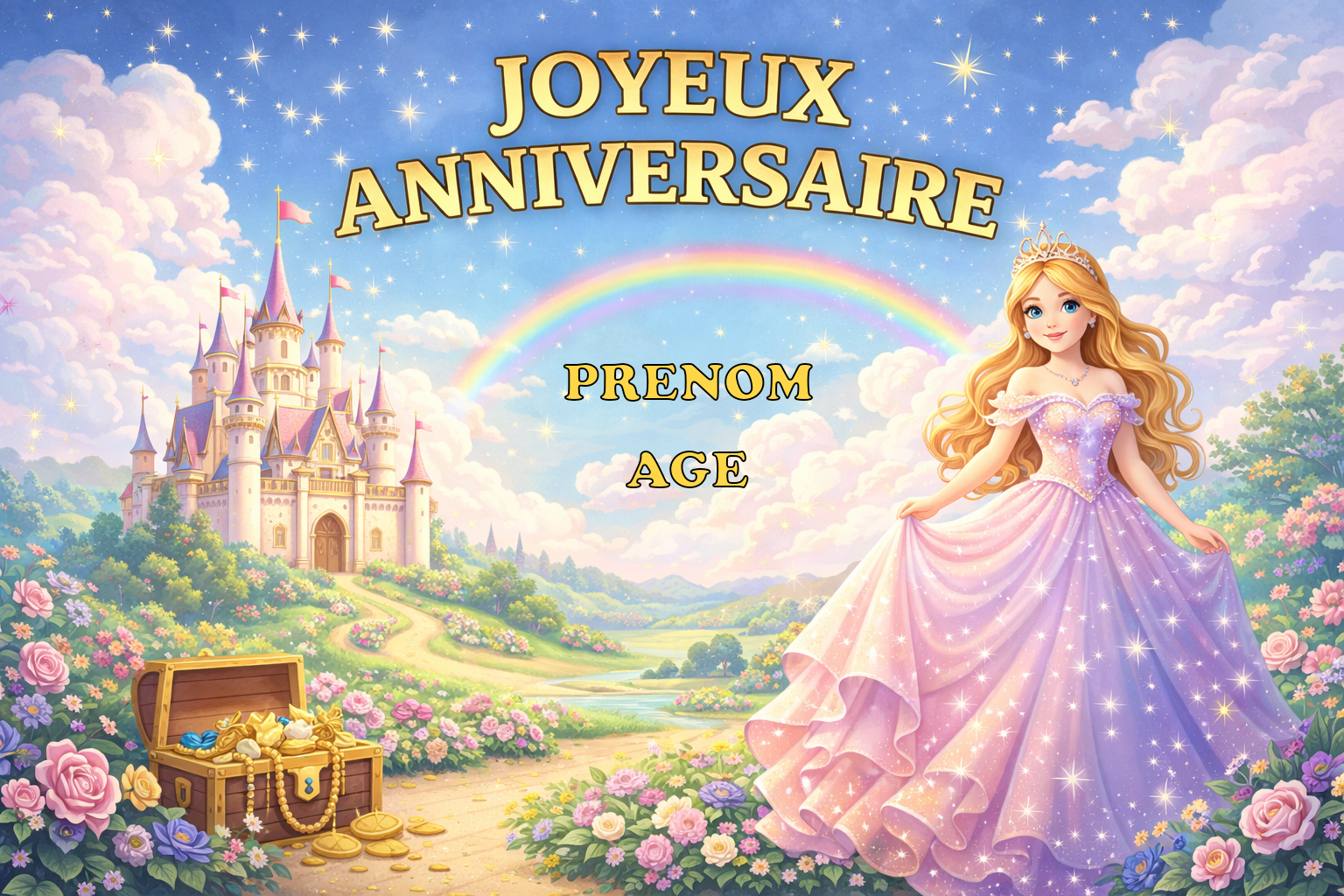 Photo Comestible - Princesse Colorée Château