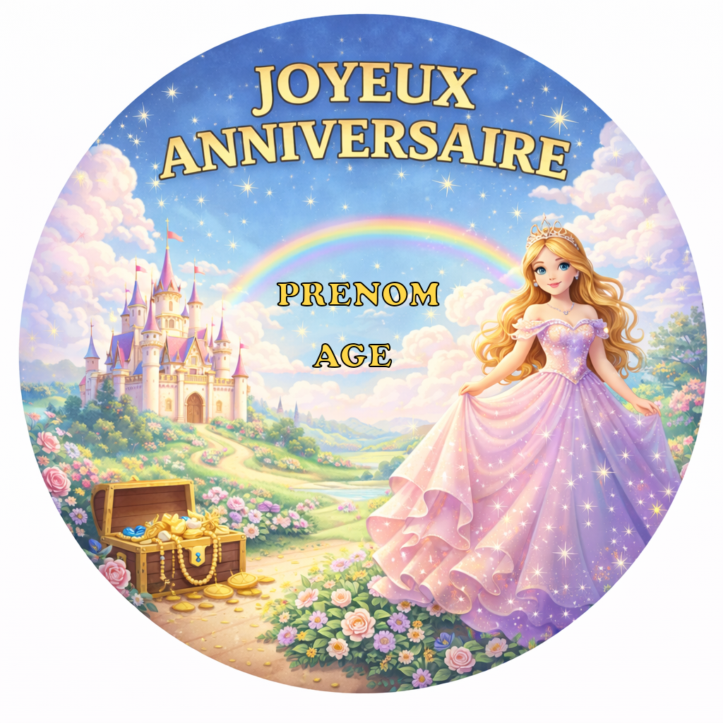 Photo Comestible - Princesse Colorée