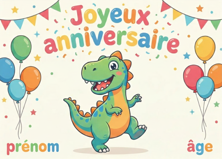 Photo Comestible - Dinosaure Ballon