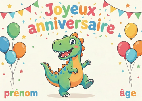 Photo Comestible - Dinosaure Ballon