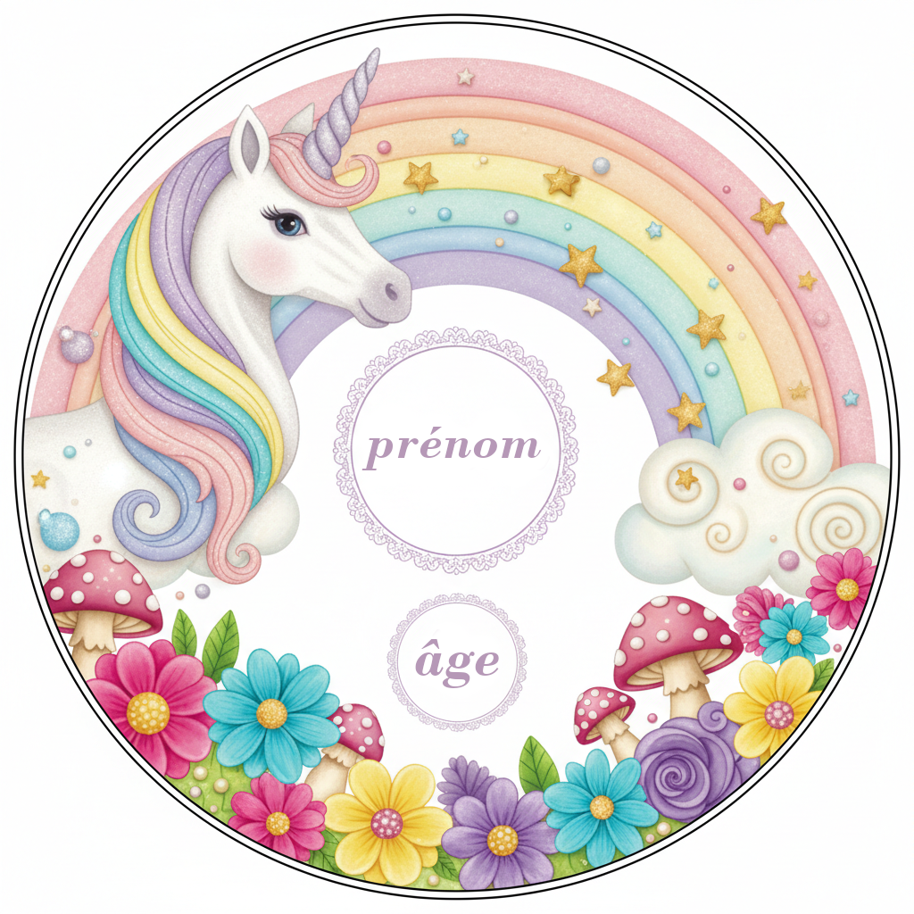 Photo Comestibles - Licorne Fleuri